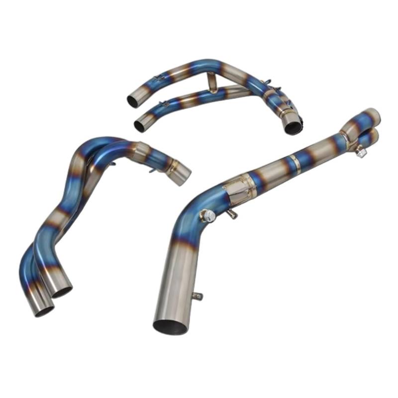 DRCIOQAZR Für ZX4R ZX4RR 2023 Motorradauspuff Für Escape Modify Front Link Pipe Für Connect Schalldämpfer Motorradauspuff Link Für Connect Pipe Motorrad Mittelrohr(Blue) von DRCIOQAZR