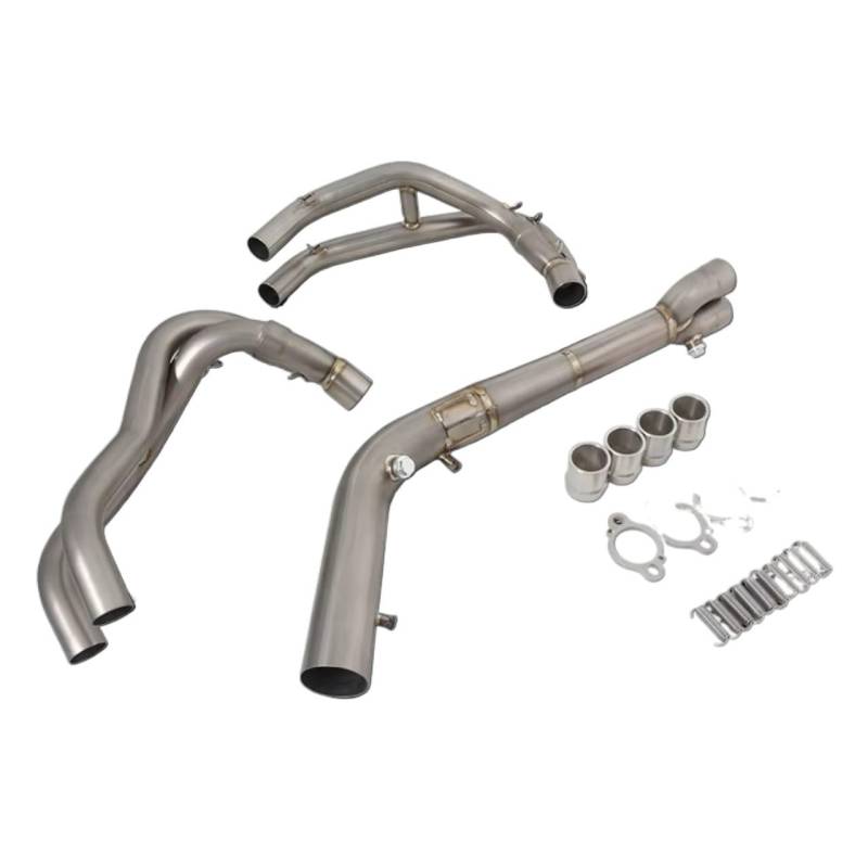 DRCIOQAZR Für ZX4R ZX4RR 2023 Motorradauspuff Für Escape Modify Front Link Pipe Für Connect Schalldämpfer Motorradauspuff Link Für Connect Pipe Motorrad Mittelrohr(Silver) von DRCIOQAZR