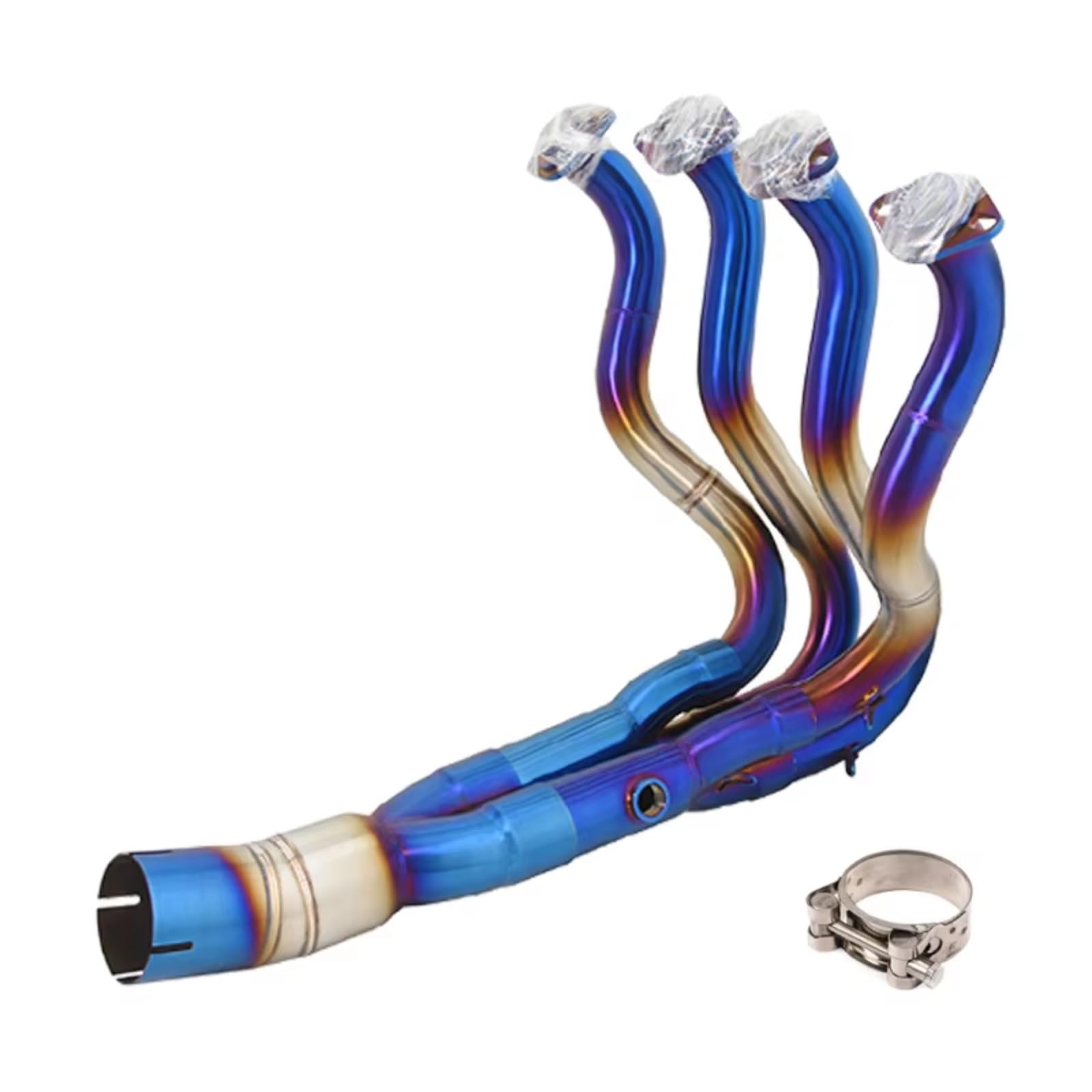 DRCIOQAZR Für ZX6R 636 2009-2022 Motorradauspuffanlage Ändern Schalldämpfer Für Escape Front Für Connect Link Pipe Slip-On Motorrad Mittelrohr(Blue) von DRCIOQAZR