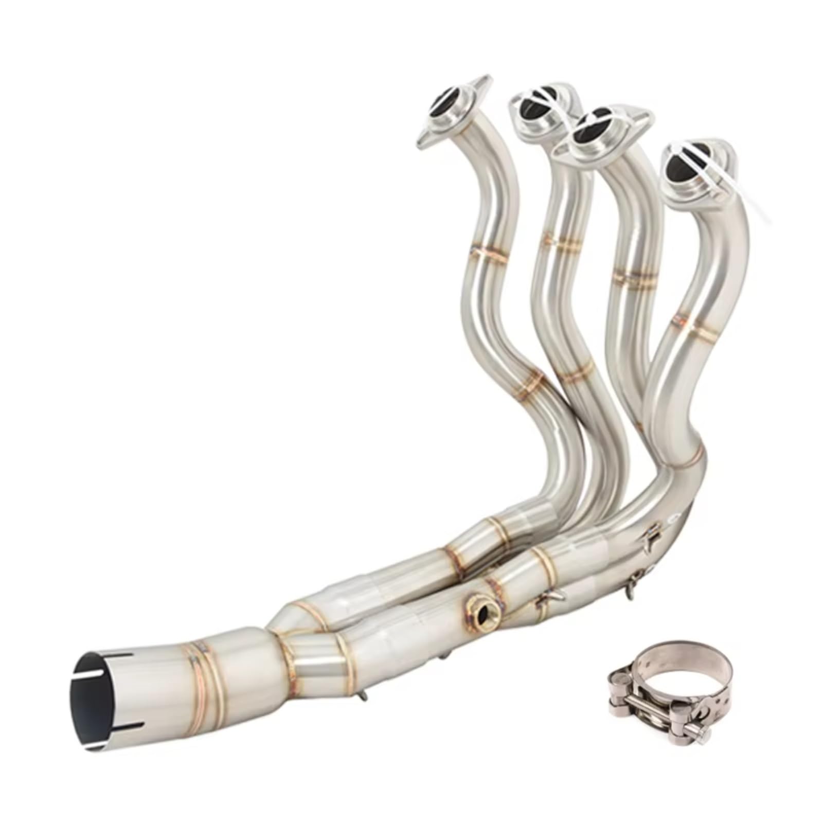 DRCIOQAZR Für ZX6R 636 2009-2022 Motorradauspuffanlage Ändern Schalldämpfer Für Escape Front Für Connect Link Pipe Slip-On Motorrad Mittelrohr(Silver) von DRCIOQAZR