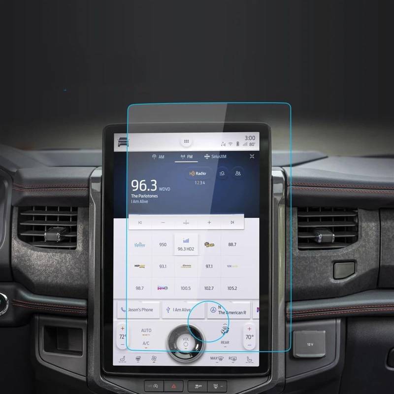 DRCIOQAZR Kompatibel Mit Ford Für Expedition 2022, Auto-GPS-Navigation, Displayschutzfolie Aus Gehärtetem Glas, Auto-Innenausstattung Auto Navi-Schutzfolie(22 Expedition Blue) von DRCIOQAZR