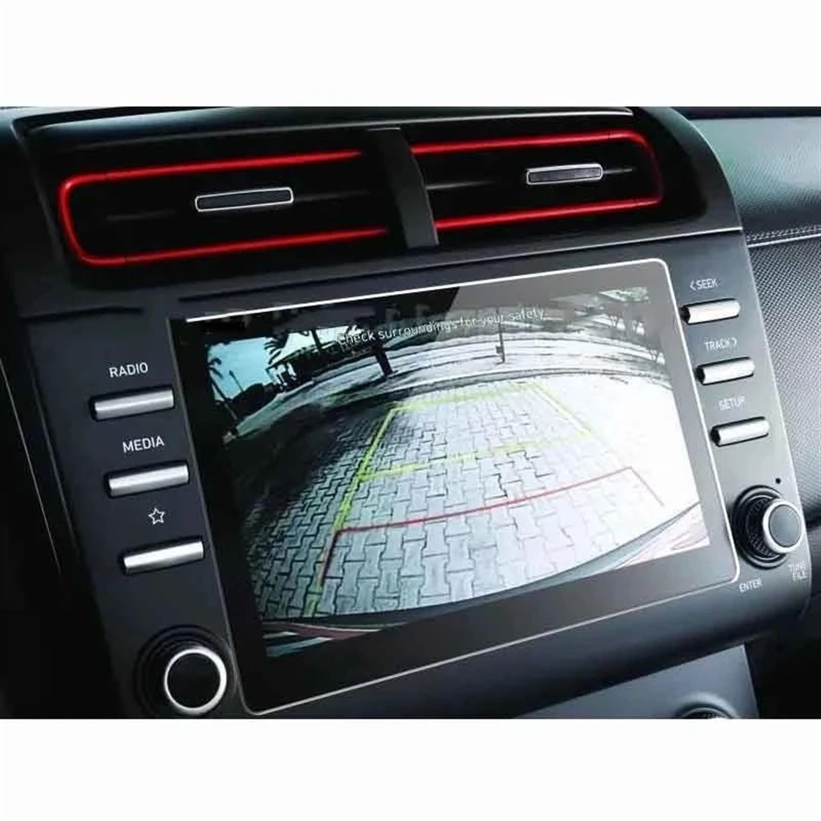 DRCIOQAZR Kompatibel Mit Hyundai Für Creta 2021 2022 Auto-GPS-Navigation Displayschutzfolie Aus Gehärtetem Glas Auto Navi-Schutzfolie(8 inch) von DRCIOQAZR