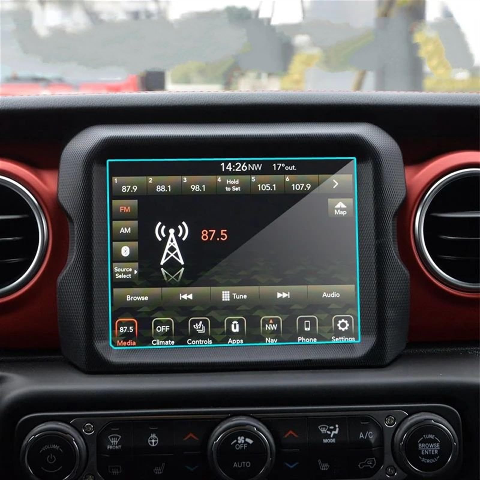 DRCIOQAZR Kompatibel Mit Jeep Für Wrangler JL 2018 Auto-GPS-Navigation 8,4 Zoll Displayschutz Aus Gehärtetem HD-Klarglas Auto Navi-Schutzfolie von DRCIOQAZR