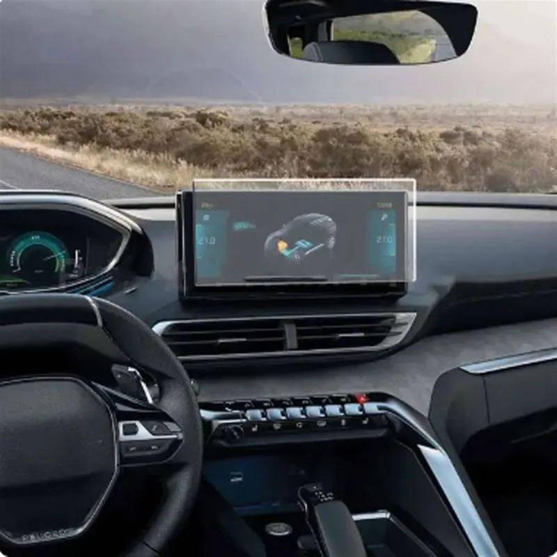 DRCIOQAZR Kompatibel Mit Peugeot Für 3008 2021 2022 Auto-GPS-Navigation Und Armaturenbrett-Displayschutzfolie Aus Gehärtetem Glas Auto Navi-Schutzfolie(GPS) von DRCIOQAZR