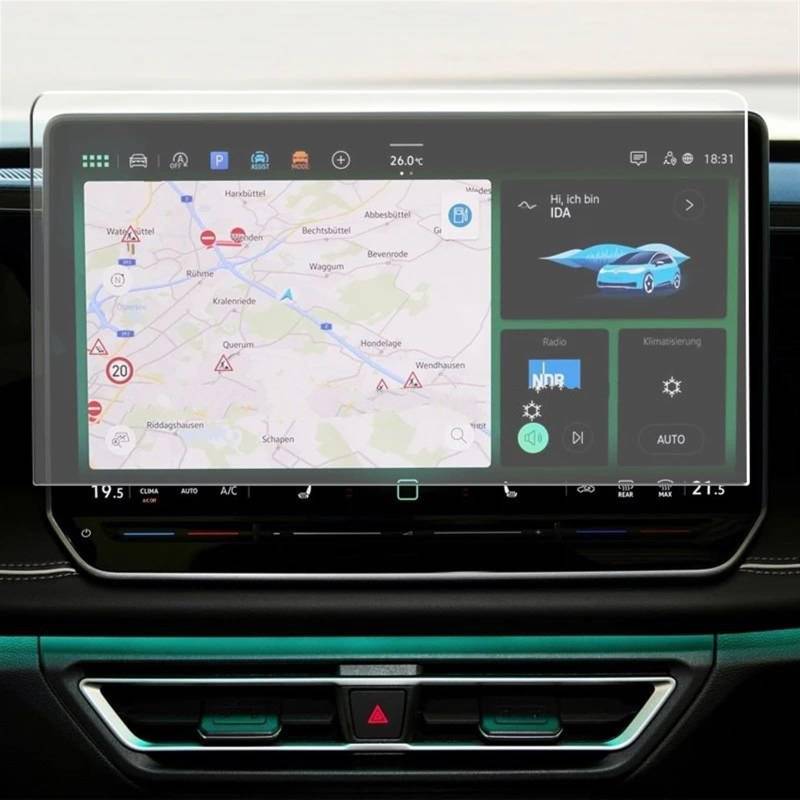 DRCIOQAZR Kompatibel Mit VW Für Tiguan LPro 2024 15 Zoll Auto-GPS-Navigation Displayschutzfolie Aus Gehärtetem Glas Auto-Innenausstattung Auto Navi-Schutzfolie von DRCIOQAZR