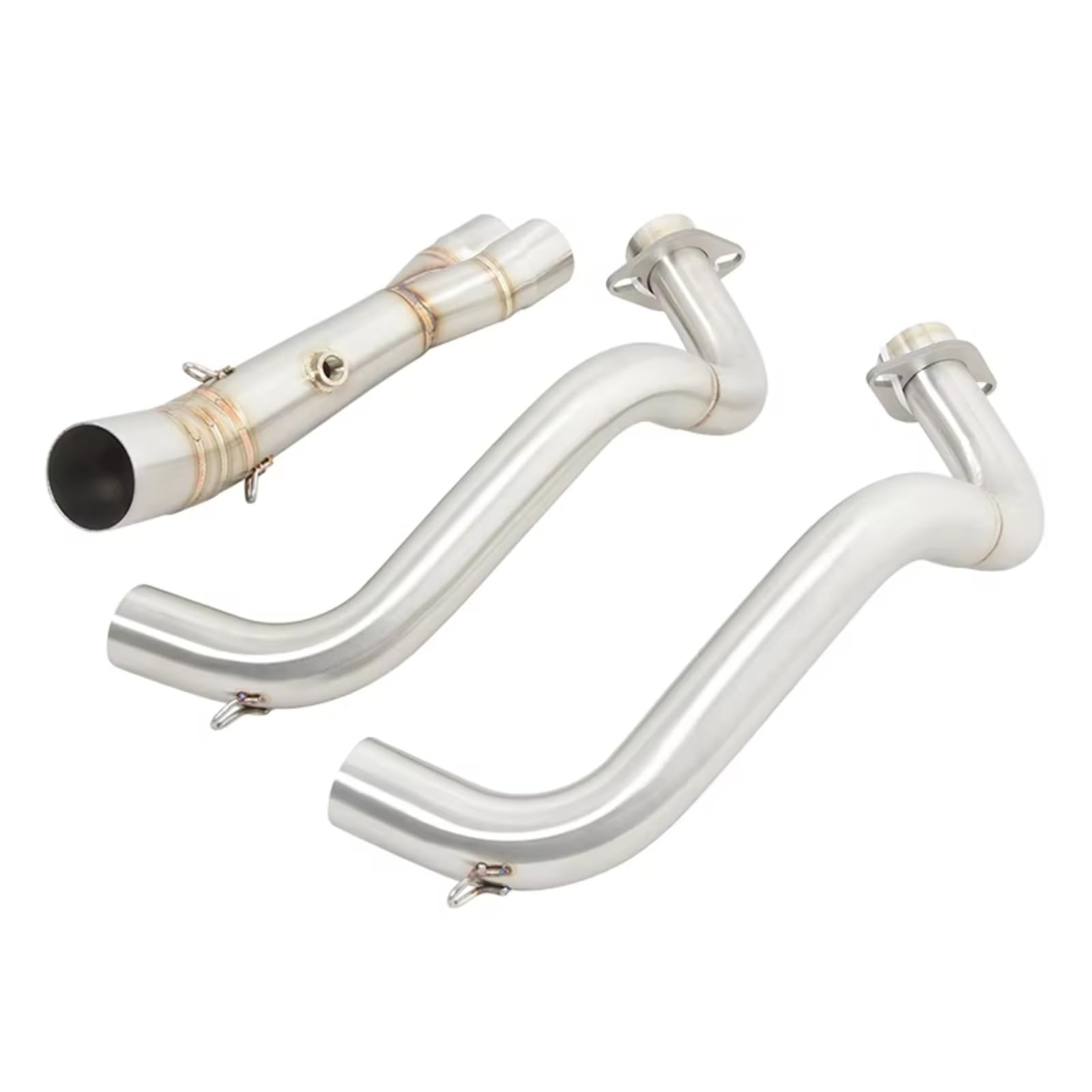 DRCIOQAZR Kompatibel Mit Yamaha Für MT07 FZ07 XSR700 2014-2021 Motorrad-Auspuffanlage Für Escape Moto Front Link Pipe Für Connect 50,8 Mm Schalldämpfer Motorrad Mittelrohr(Silver) von DRCIOQAZR