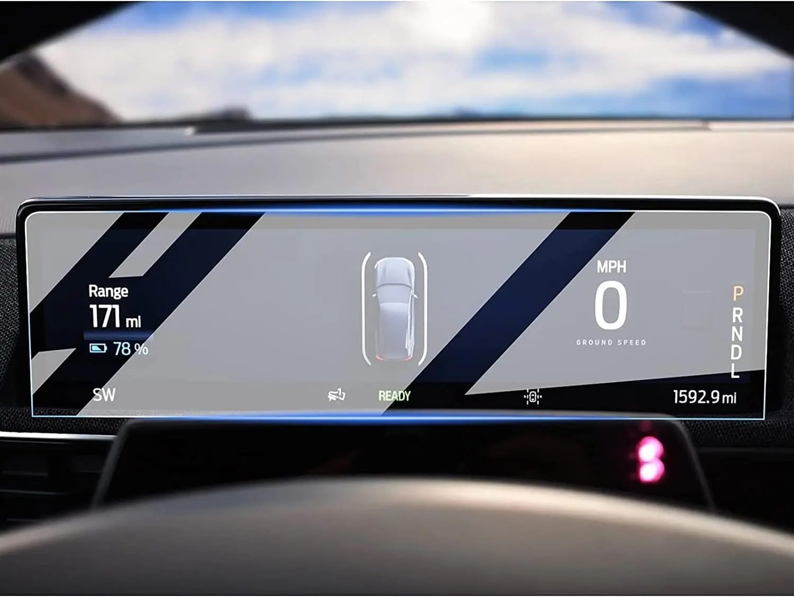 DRCIOQAZR Kompatibel mit Ford für Mustang für Mach-E 2021 2022 2023 Auto-GPS-Navigation und Armaturenbrett-Displayschutzfolie aus gehärtetem Glas Auto Navi-Schutzfolie(Dashboard) von DRCIOQAZR