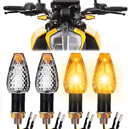 Blinker Motorrad E Geprüft Universal 14 LED Blinker E24 lauflichter Mini Motorrad Blinker LED Lauflicht Bernstein 4 Stück von DREAMIZER