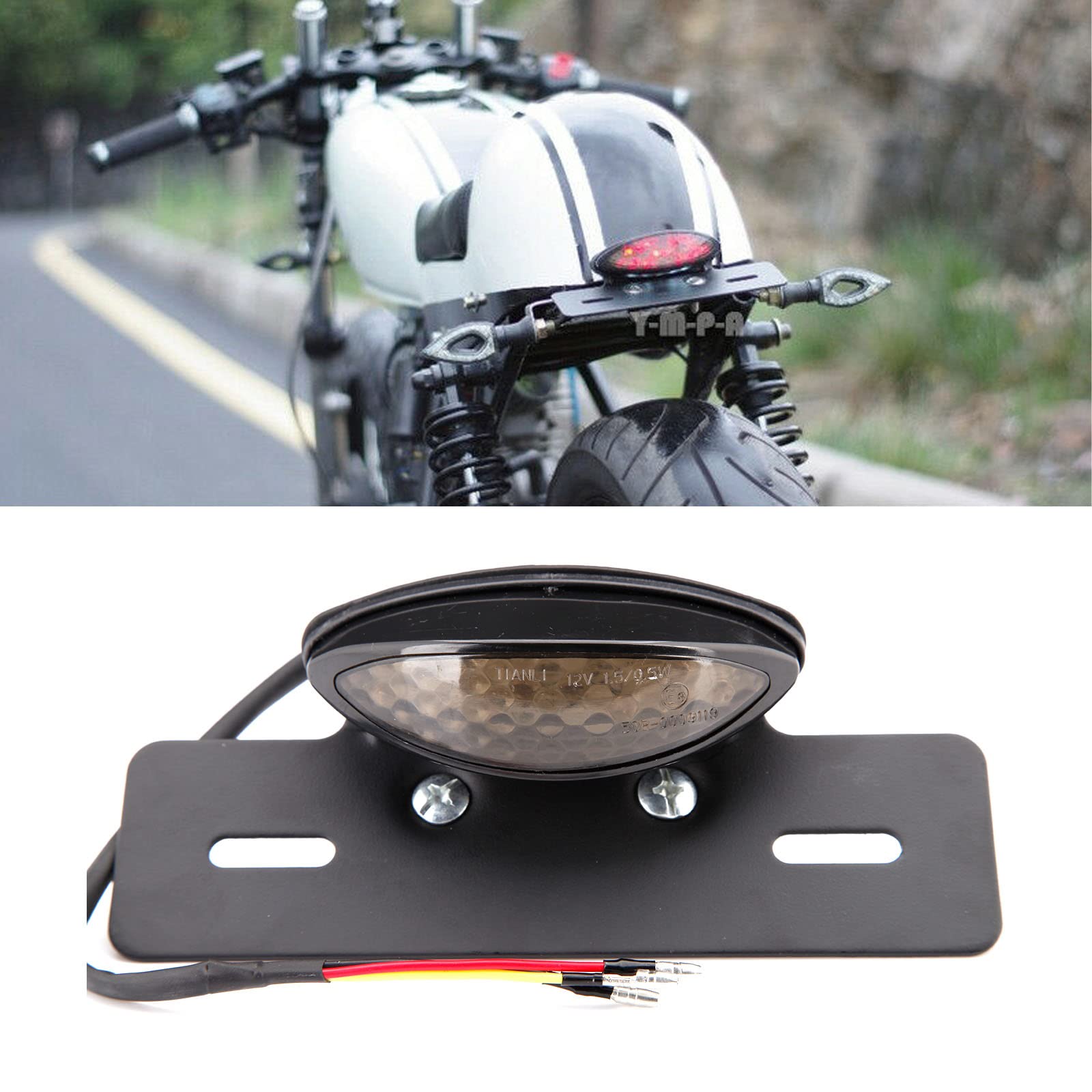 19 LED Motorrad Rücklicht Integriertes Nummernschild Bremsleuchte hinten für Racer Bobber Street Bike, Roller, Cruiser, Chopper Dirt Bike ATV von DREAMIZER