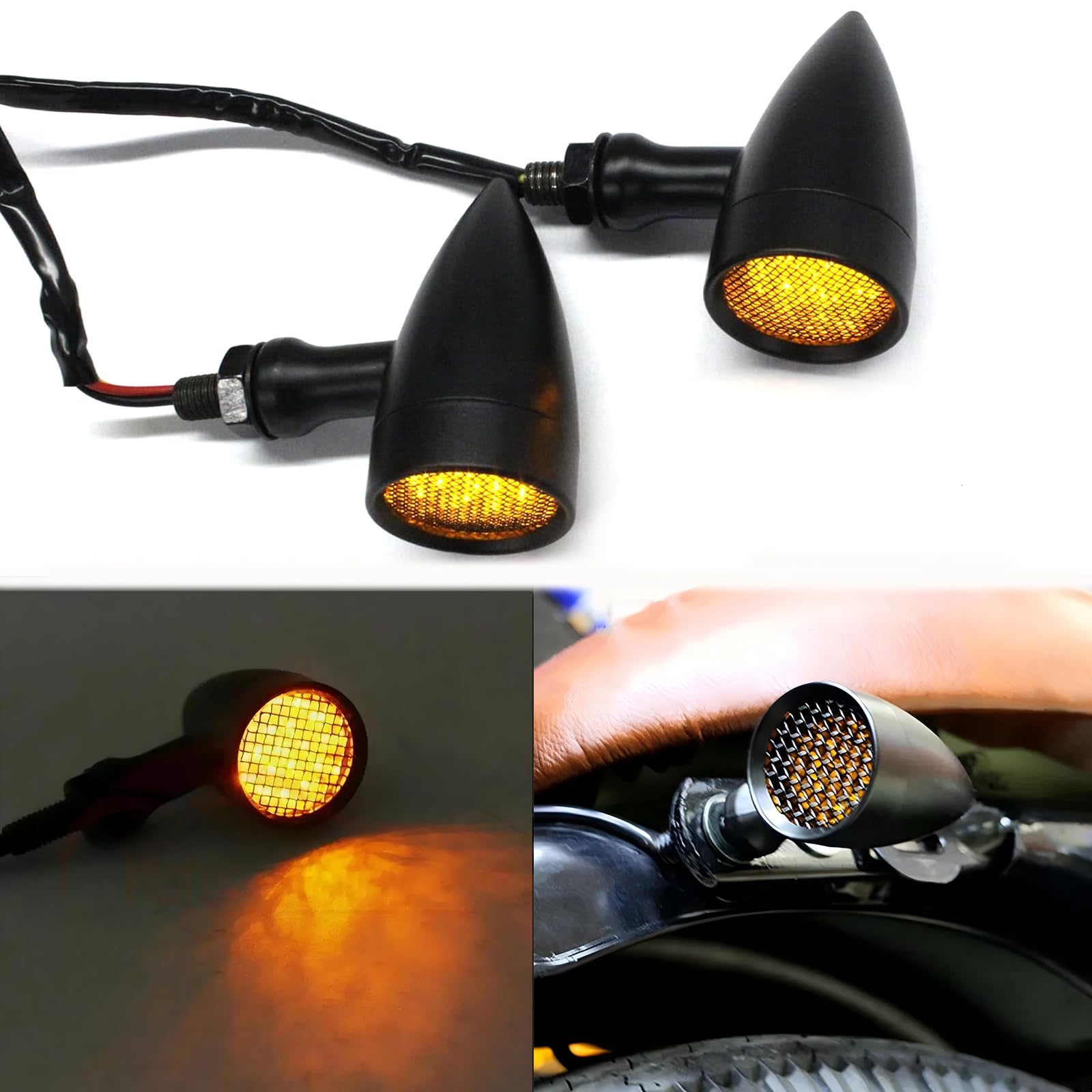 Blinker Motorrad 15 LED led blinker Bullet-förmige motorrad Blinkerleuchten Universal für Motorrad-Roller Quad Off Road von DREAMIZER