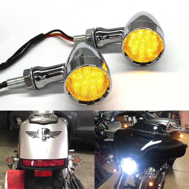 2PCS 15 LEDs motorrad blinker Bullet-förmige led blinker motorrad Blinkerleuchten Universal für Motorrad-Roller Quad Off Road von DREAMIZER