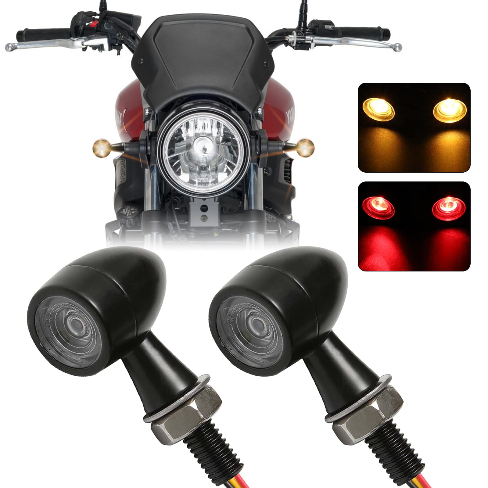 DREAMIZER Blinker Motorrad E Geprüft Universal LED blinker Mini 12V Tagfahrlicht Motorrad Blinker Lauflicht für Scooter Quad Cruiser Offroad, 2 Stück. von DREAMIZER