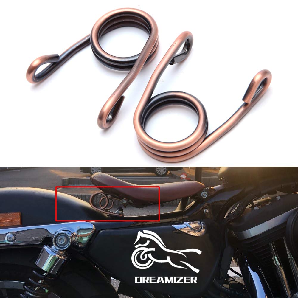 DREAMIZER 2PCS Clip Bobber Sitzfedern, Motorradsitz Feste Stahlfedern für Sportster Achtundvierzig 48 XL883 1200(Broze) von DREAMIZER