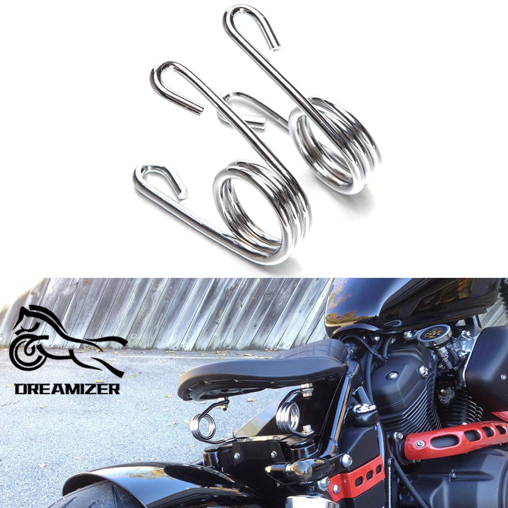 DREAMIZER 2PCS Clip Bobber Sitzfedern, Motorradsitz Feste Stahlfedern für Sportster Achtundvierzig 48 XL883 1200(Chrom) von DREAMIZER