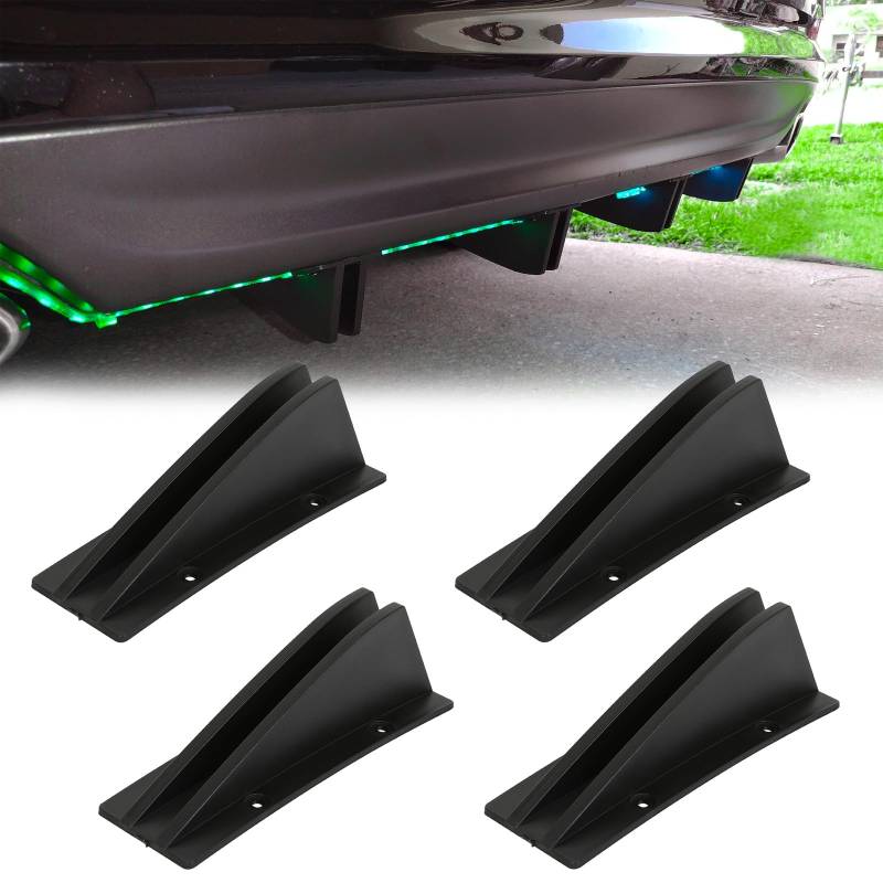 DREAMIZER Auto Heckspoiler, 4PCS Universal Car Heck Stoßstange Spoiler Diffusor, ABS hinteren Stoßstange Spoiler, Schwarz Spoiler Flossenschutzdekoration von DREAMIZER