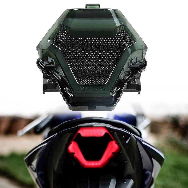 DREAMIZER LED Motorrad Rücklicht Sequential LED Integriertes Rücklicht Blinker Bremslicht Kompatibel mit MT07 FZ07 2014-2017 MT25 MT03 YZF R3 R25 2014-2021 von DREAMIZER