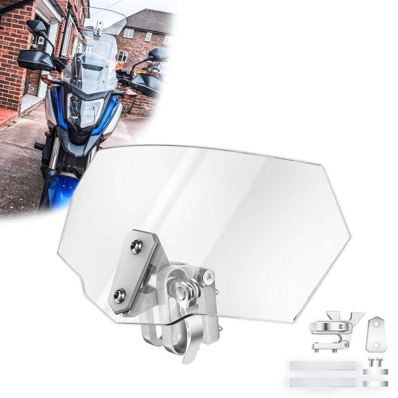 DREAMIZER Motorrad Windschutzscheiben, Universal Motorrad Windschutzscheibe Windabweiser kompatibel mit R1200GS F800GT CBR250 CBR600 PCX125 V-Strom 250 650XT GSX-R750 FZ6 Tracer 900 Tiger 800 von DREAMIZER