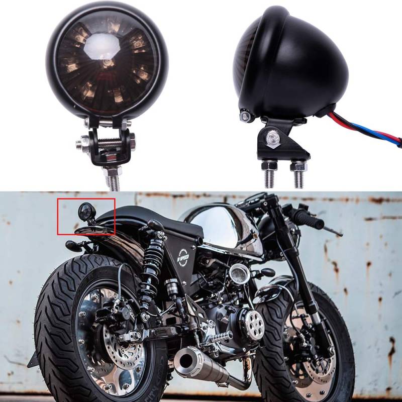 Motorrad Rücklicht LED Bremsrücklicht Universal für Street Bike Chopper Bobber Cafe Racer Cruiser CB1300 883 iron. von DREAMIZER