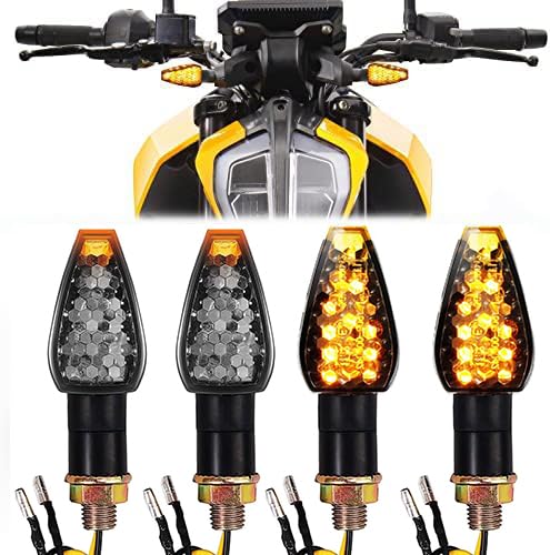 4 Stück Blinker Motorrad E Geprüft Universal 14 LED Blinker E24 lauflichter Mini Motorrad Blinker Lauflicht von DREAMIZER