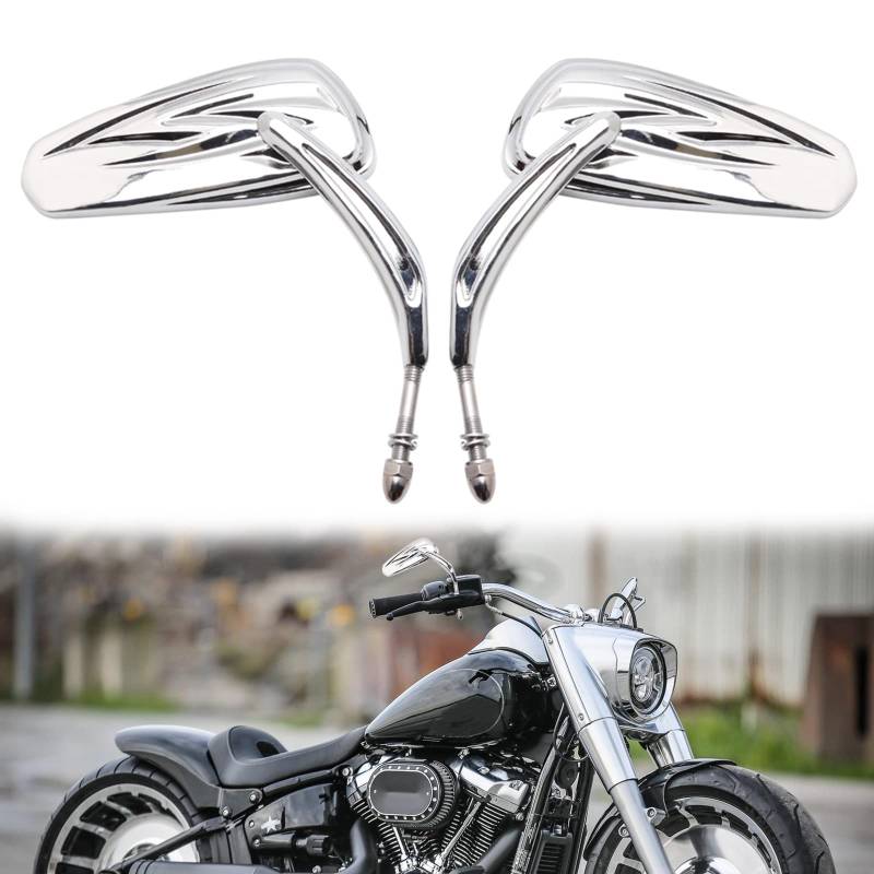 Motorrad Rückspiegel, 8mm Motorrad Spiegel Ersatz für Sportster XL883 1200 Dyna Softail Low Rider Street Glide Electra Glide Road Glide von DREAMIZER