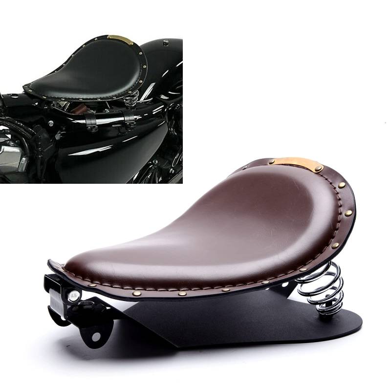 Motorrad Solo Sitz Federsitz Einzelsitzkissen Passend für Bobber Sportster XL883 1200 48 Achtundvierzig Softtail Dyna Street Glide Chopper von DREAMIZER