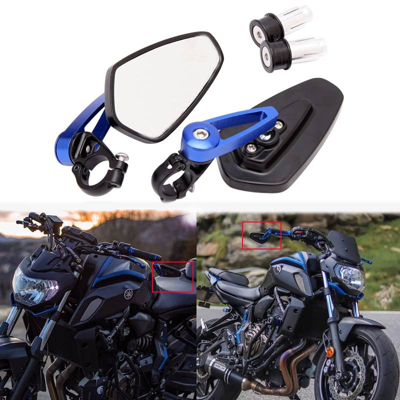 Universal Motorcycle Lenkerende Rückspiegel blau für Scooter Cruiser Sport Bike Chopper von DREAMIZER