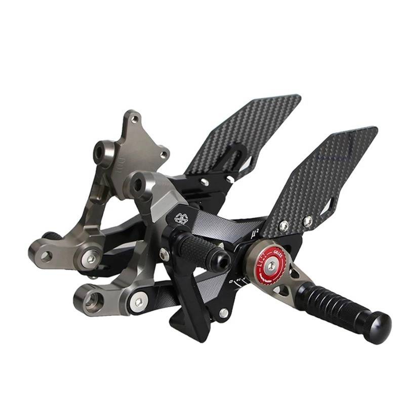 DREEK Kompatibel mit Ducati Street Fighter V4 Fußstütze Motorrad Rearset Carbon Hintere Fußrasten Set Zubehör von DREEK