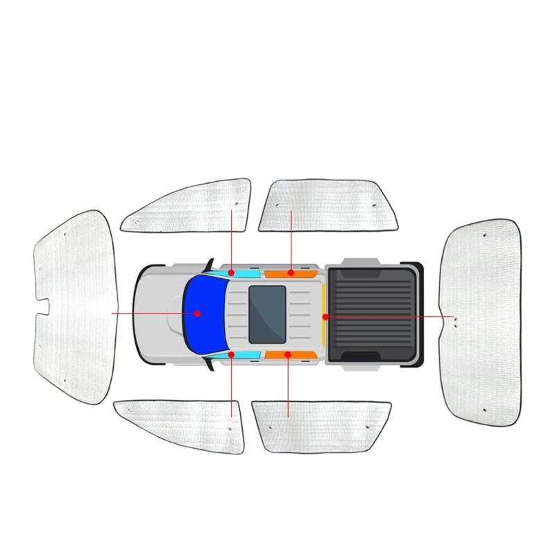 Auto-Sonnenschutz Für Isuzu Für D-MAX 2018 2019 2020 2021 2022 2023 2024 2025 Auto Sonnenschutz UV Schützen Seite Abdeckung (Farbe : 8pcs Whole car) von DREOW