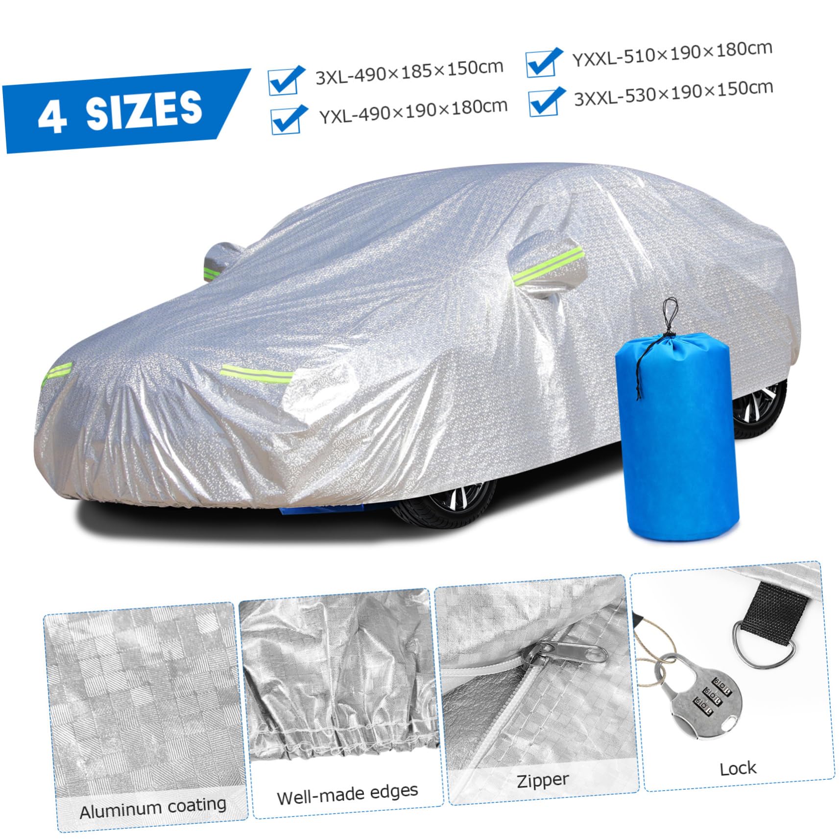 1stk Motorhaube Auto-Gadgets Autoabdeckung Für Schnee Autozubehör Zubehör Für Das Auto Autoabdeckung Für Sonne Zubehör Autoabdeckung Outdoor-autoabdeckung Passen Aluminiumform DRESSOOS von DRESSOOS