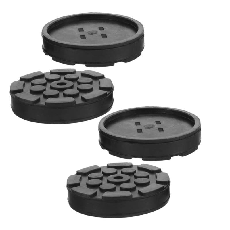 4 Stück Gummimatte Kfz-Wagenheberständer Klemmschweißbuchsenadapter Bodenklinkenadapter Jack-Pad Klinkenpad-Adapter autozubehör Bodenheberscheibe Wagenheber aus Gummi Black DRESSOOS von DRESSOOS