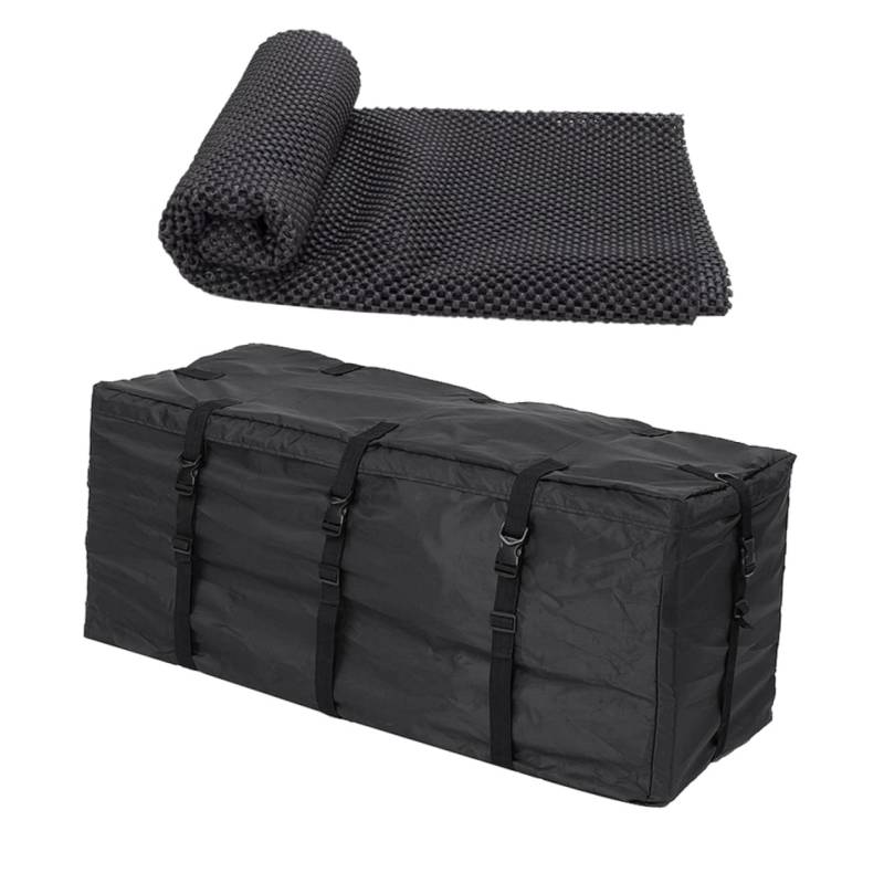 DRESSOOS 1 Satz Dach gepäck Tasche stabmixwe dachbox Auto dachkoffer dachbox antirutsch unterlage sonnenbrecher Gestell Universal- Träger Auto Dach Ladung Halter Autodachtasche 600d Black von DRESSOOS