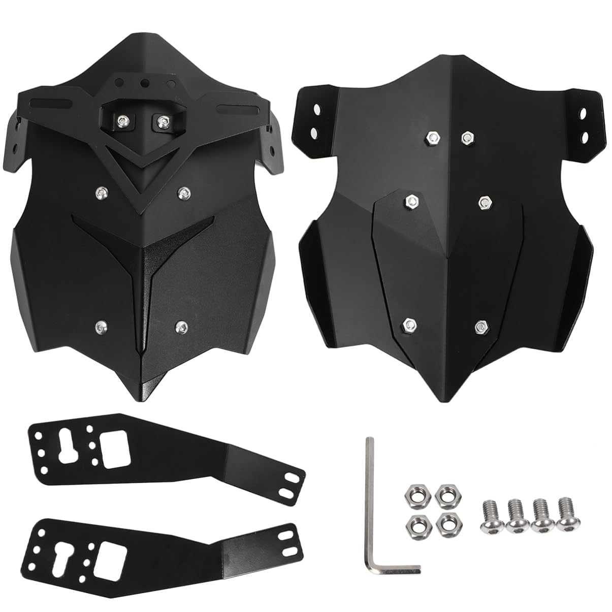 DRESSOOS 1 Satz Kotflügel fleckstop motorradzubehör fahrrad schutzbleche Motorradhandschuhe -Nummernschild Rückseite Motorzubehör vorne für motor Aluminiumlegierung Black von DRESSOOS