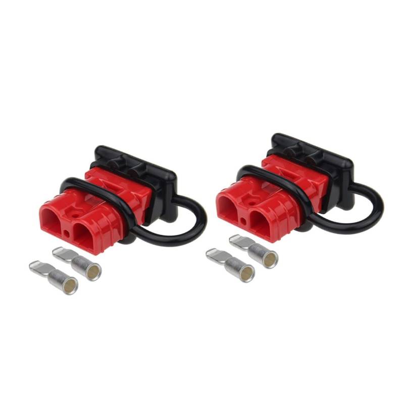 DRESSOOS 1 Set Gabelstapler Power Connector Batterie Stecker Verbindung Mit 2 Anschlüssen 2 Staubschutzkappen Und 4 Klemmen 50A 600V Ideal Für Gabelstapler Zubehör von DRESSOOS