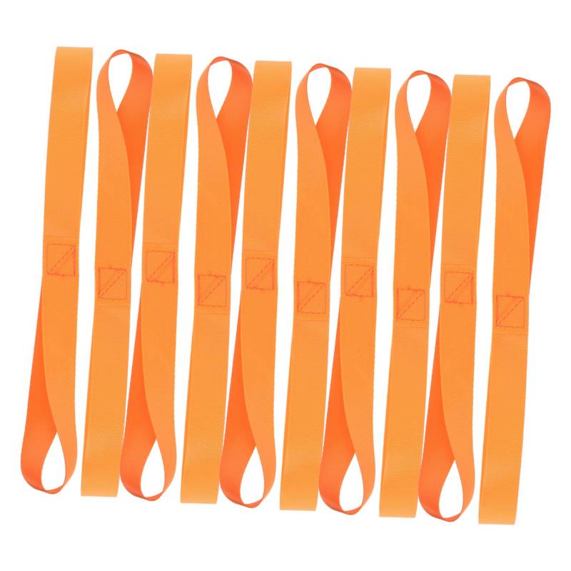 DRESSOOS 10st -bindeseil Schlaufe Spanngurte Weiche Schleifen -spanngurte Mit Weicher Schlaufe Motorradreifenband Anhänger-krawattenschlaufe Lenkergurte Orange Polyester von DRESSOOS