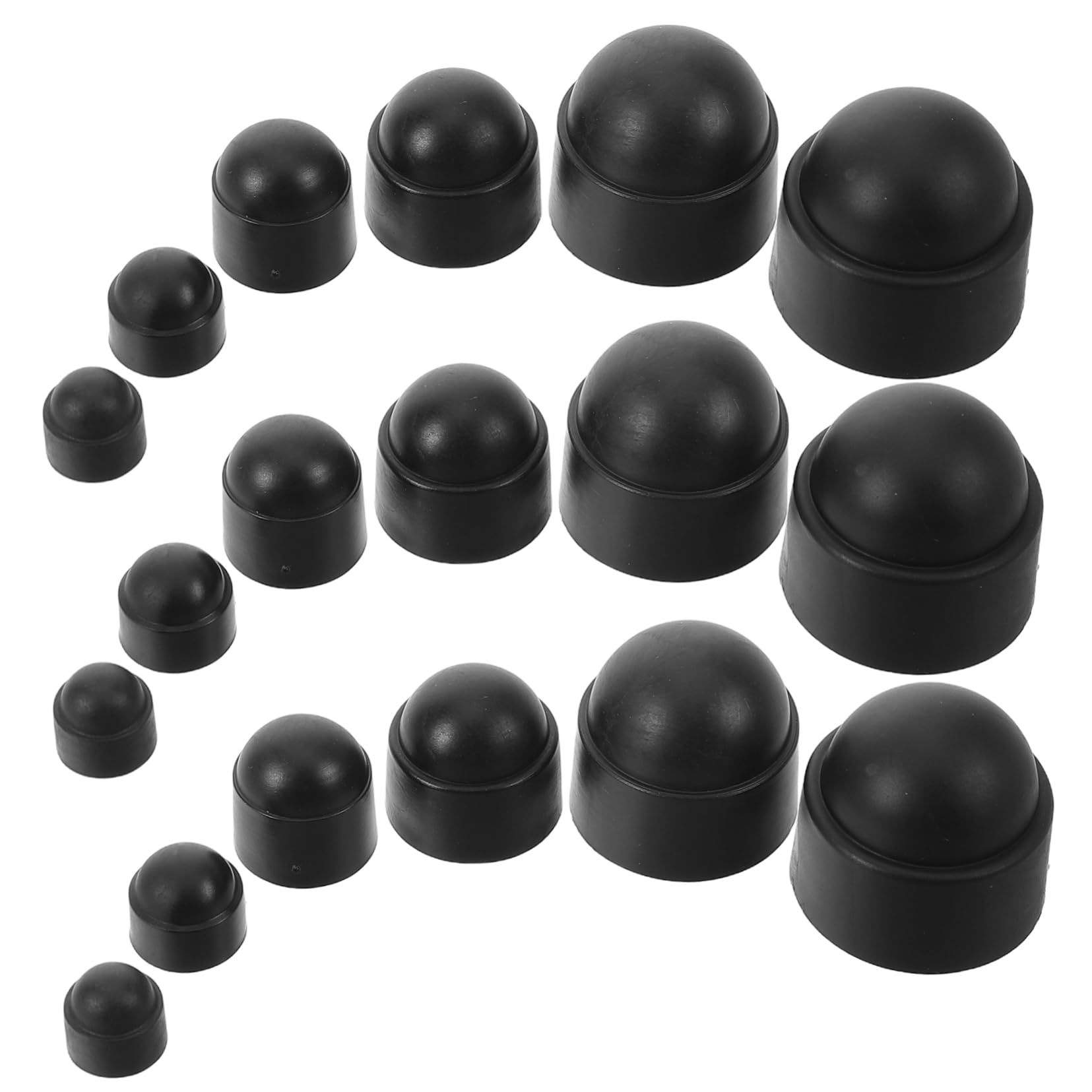 DRESSOOS 145-Teiliges Set Mutternabdeckungssatz Schraubenschutzkappen Mutternkappen Set Schraubenschutz Abdeckung Schraubenkappen Set Sechskantkappe für Schrauben Nussabdeckung Nylon Black von DRESSOOS