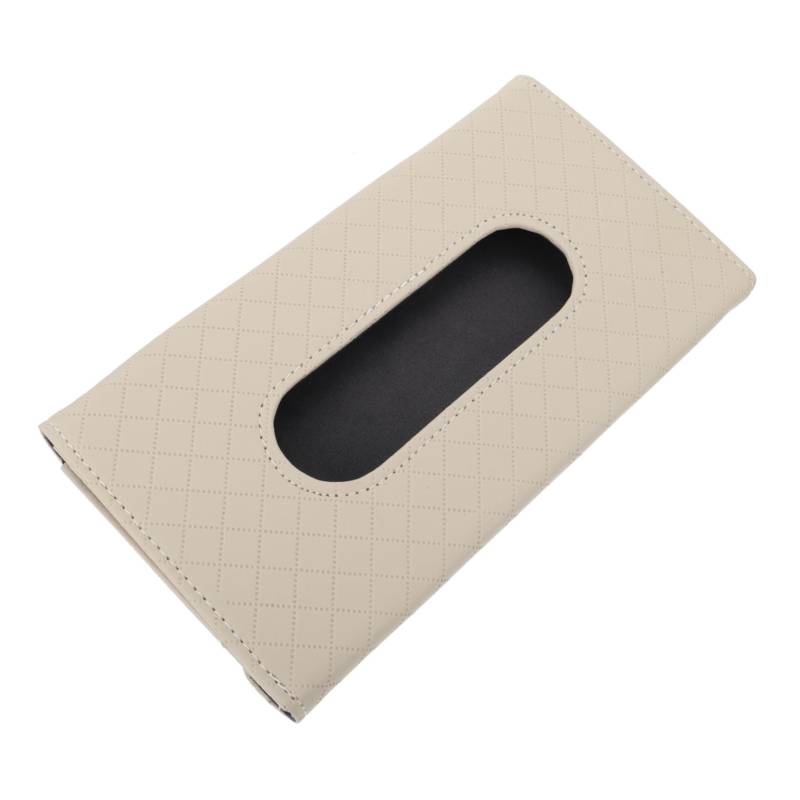 DRESSOOS 1stk Tissue-Box Auto Visier Reflektor Inhaber Sachen Kopfstütze Windschutzscheibe Taschentuchhalter Für Sonnenbrille Film Sonnenschutz Fall Beige Kunstleder von DRESSOOS