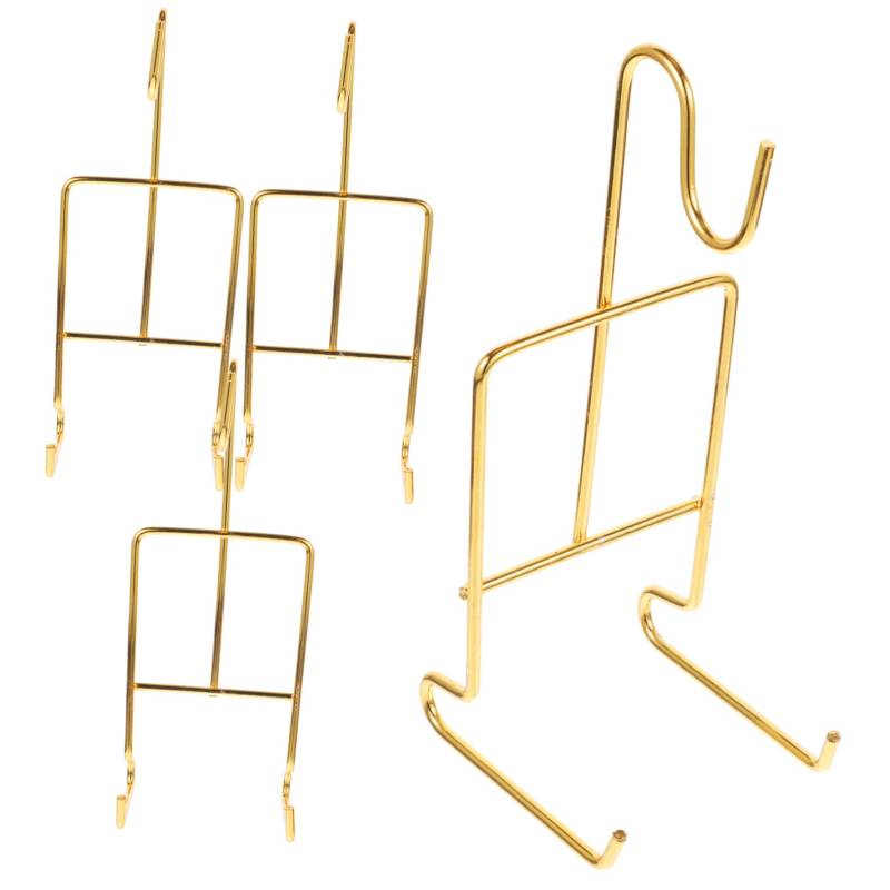 DRESSOOS 4 Stück Kaffeetassenhalter Espressotasse Platte Kaffeetassenregal Kaffeebecher-Organizer Snack-Rack-ausstellungsständer Kaffeebecherständer Inhaber Tellerlagerregal Golden Eisen von DRESSOOS