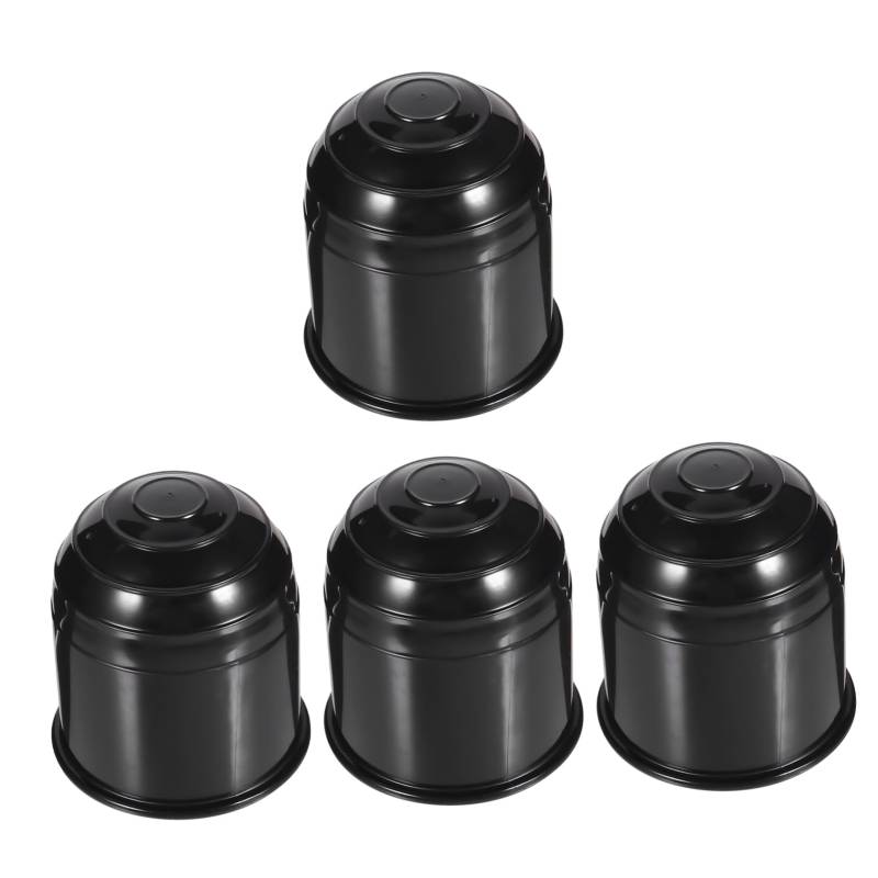 DRESSOOS 4 Stück Schutzkappe Winde Auto Abdeckung der Anhängerkupplung Sparer Anhängerkupplung für Wohnwagen Stabilisator LKW Protective Cap Deckel mit Sicherungsring Kopfschutz Nylon Black von DRESSOOS