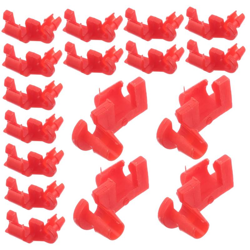 DRESSOOS 50 Stück Autoschloss Türschloss-Clips Türschloss-stangenclip Clips Für Die Heckklappenstange Langlebige Stangenklemmen Türschlosssystem-Clips Montageclips Für Türgriffe Plastik Rot von DRESSOOS