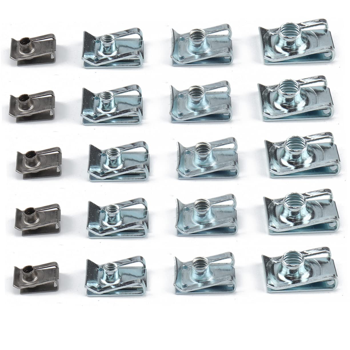 DRESSOOS 50 Stück Spire u Clip Clips mit hoher Härte Befestigungselemente hochfeste Clips Auto verkleidung Clips Autoverkleidung Clips U- aus Manganstahl U- -Befestigung Silver von DRESSOOS