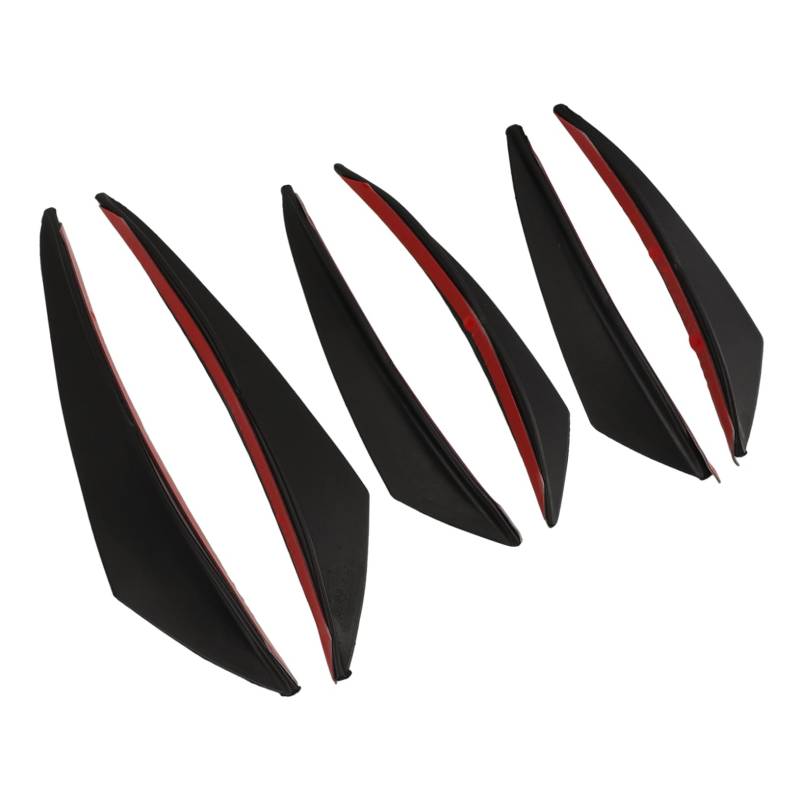 DRESSOOS 6 Stück Automotive Modifiziertes Teil Autozubehör Auto Frontstoßstangenstreifen Schwarze Spoiler Für Autos Pu von DRESSOOS