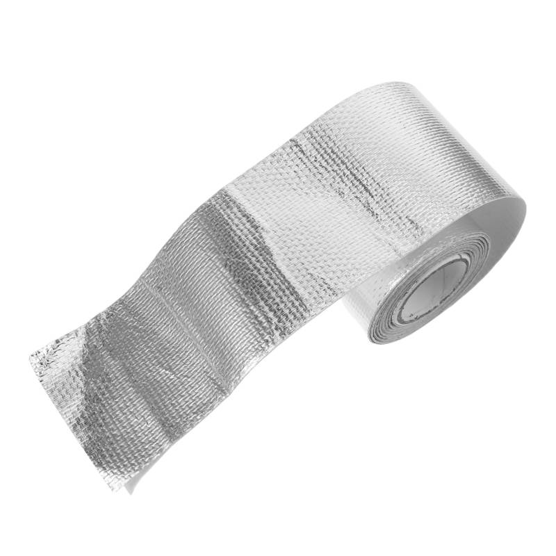 DRESSOOS Aluminiumfolienfasertuch Auto Barriere Wärmeband Wärmewickelband Selbstklebende Wärmebarriere Thermoklebstoff Für Fahrzeuge Hitzeschildband Motorabdeckungen Wärmedämmschild Silver von DRESSOOS