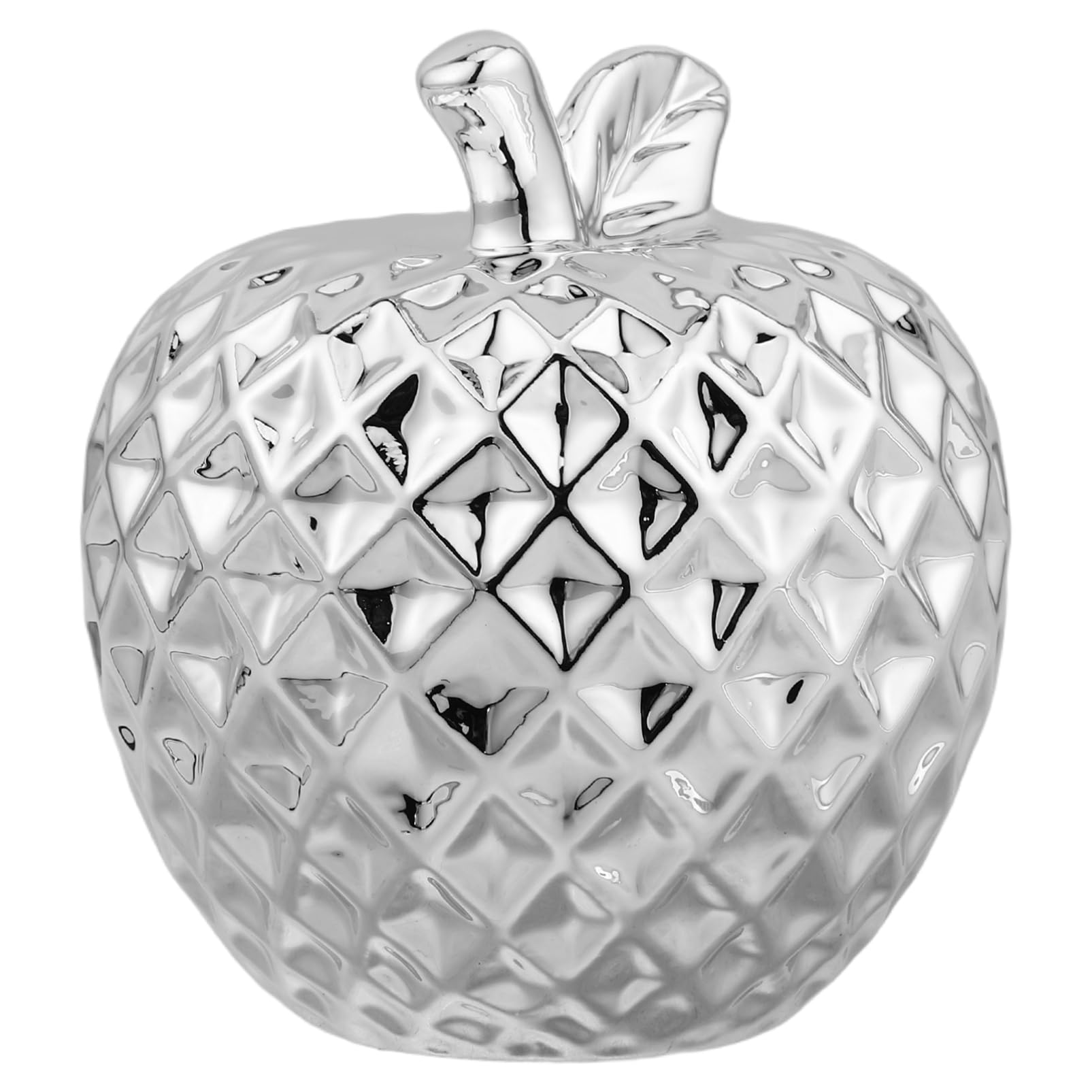 DRESSOOS Keramik-Apfel-Ornament Keramik Kleiner Apfel Modernes Keramikdekor Keramikstütze Heimdekoration Simulations-Keramik-Apfel Obststatue Zarte Keramikfrucht Silver Weißes Porzellan von DRESSOOS