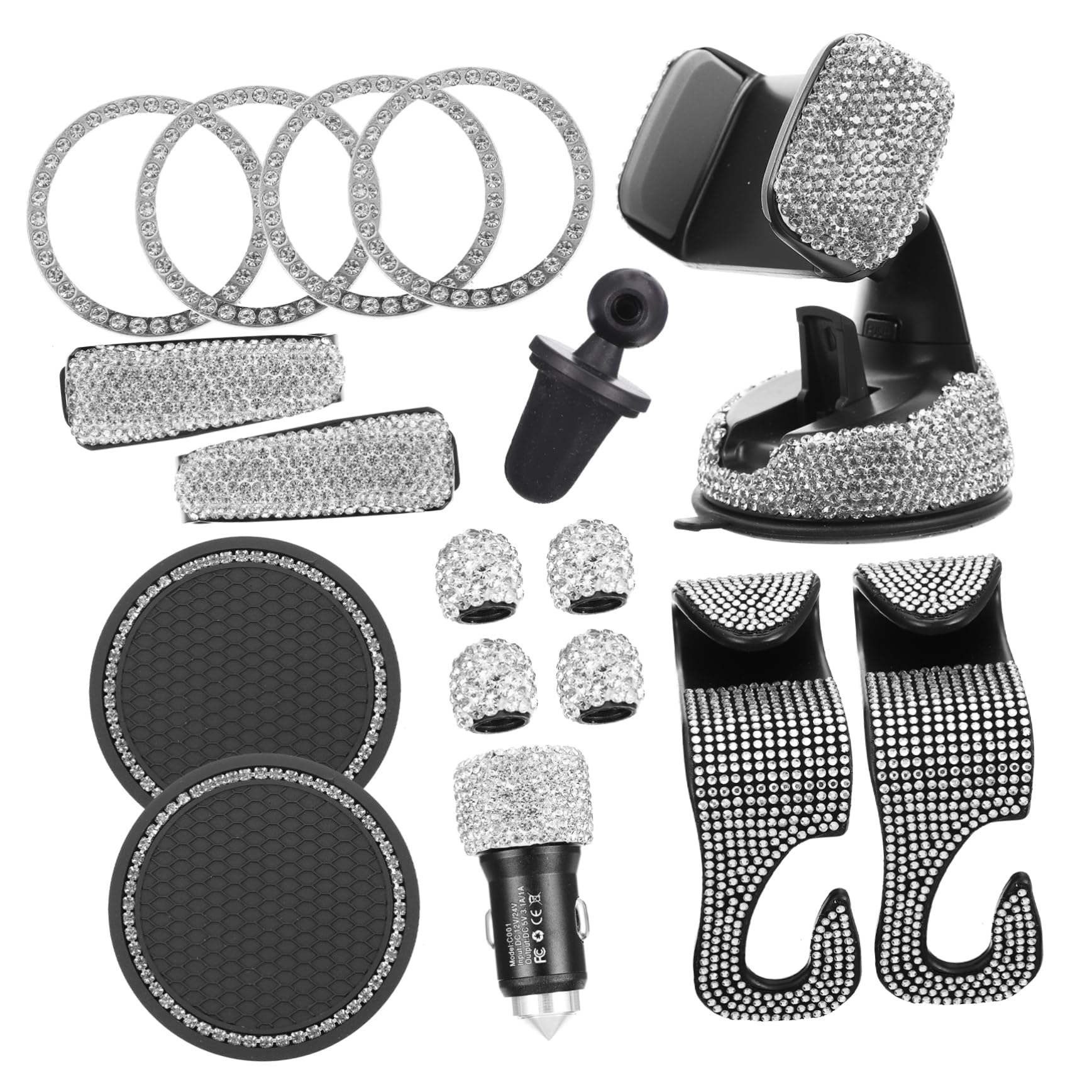 DRESSOOS Zündknopf Ring Untersetzer Und Telefonhalterung Für Armaturenbrett Stilvolles Und Funktionales Handyhalterung Kit Für Jedes Fahrzeug von DRESSOOS