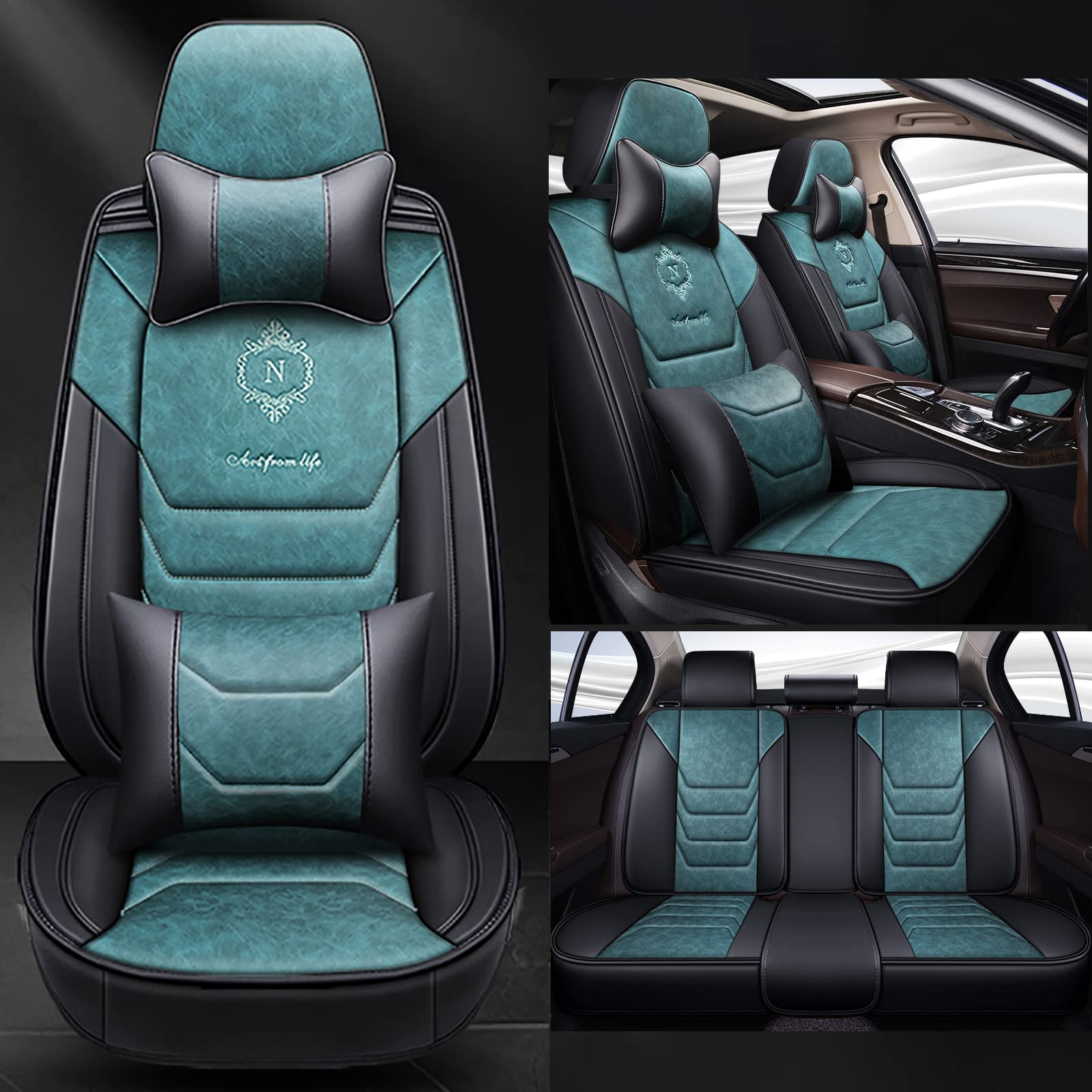 Sitzbezüge Auto Autositzbezüge Universal Set für Mercedes-Benz Viano W639 Viano Marco Polo Br.639 X-Inclusive W639 Auto Zubehör, Teal Deluxe von DRFGHK