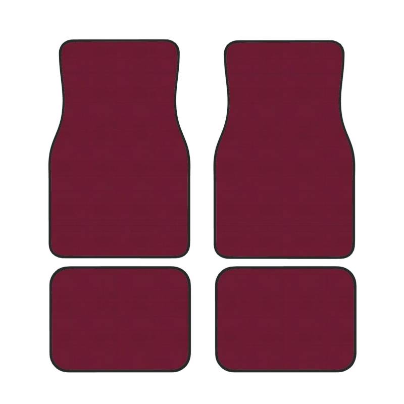 Pure Wine Red Auto Fußmatten Set von 4 Stück - Staubdicht Schmutzabweisend Auto Innenraum Dekorative Matten Anti-Rutsch-Matten für Auto Bodenschutz von DRGFCXE