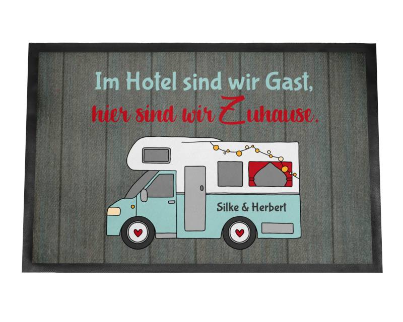 Personalisierte Fußmatte Wohnmobil. Camping Fußabstreifer mit Spruch. von DRUC KLAUS