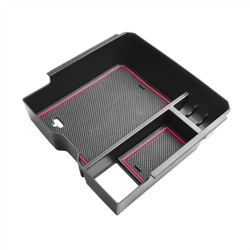 DRYIUBVF Armlehne Tray Organizer Kompatibel Mit Ford Für Ranger Für Everest 2023 Auto Mittelarmlehne Aufbewahrungsbox Autoinnenausstattung(Red) von DRYIUBVF