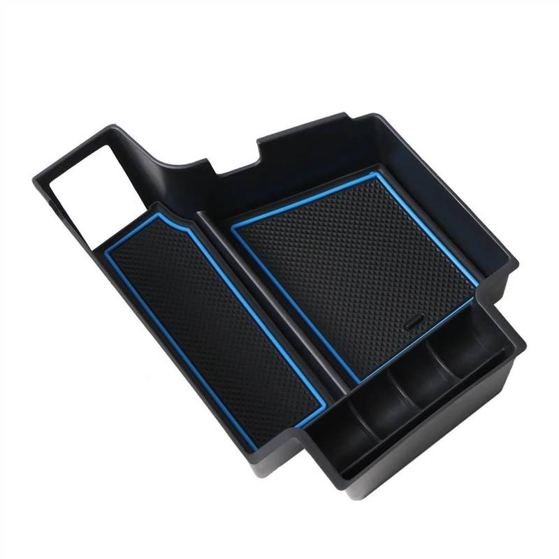 DRYIUBVF Armlehne Tray Organizer Kompatibel Mit Volvo Für Xc60 2018-2023 Für Xc90 2015-2023 Auto-Zentralsteuerung Armlehne Aufbewahrungsbox Innenzubehör(Blue) von DRYIUBVF