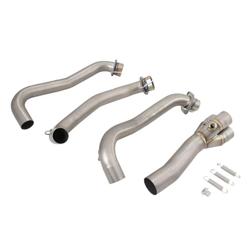 DRYIUBVF Für Daytona 675 675R 2013 2014 2015 2016 2017 Motorradauspuff Für Escape Header Slip On Front Link Pipe Schalldämpfer Endrohre Moto(Silver) von DRYIUBVF